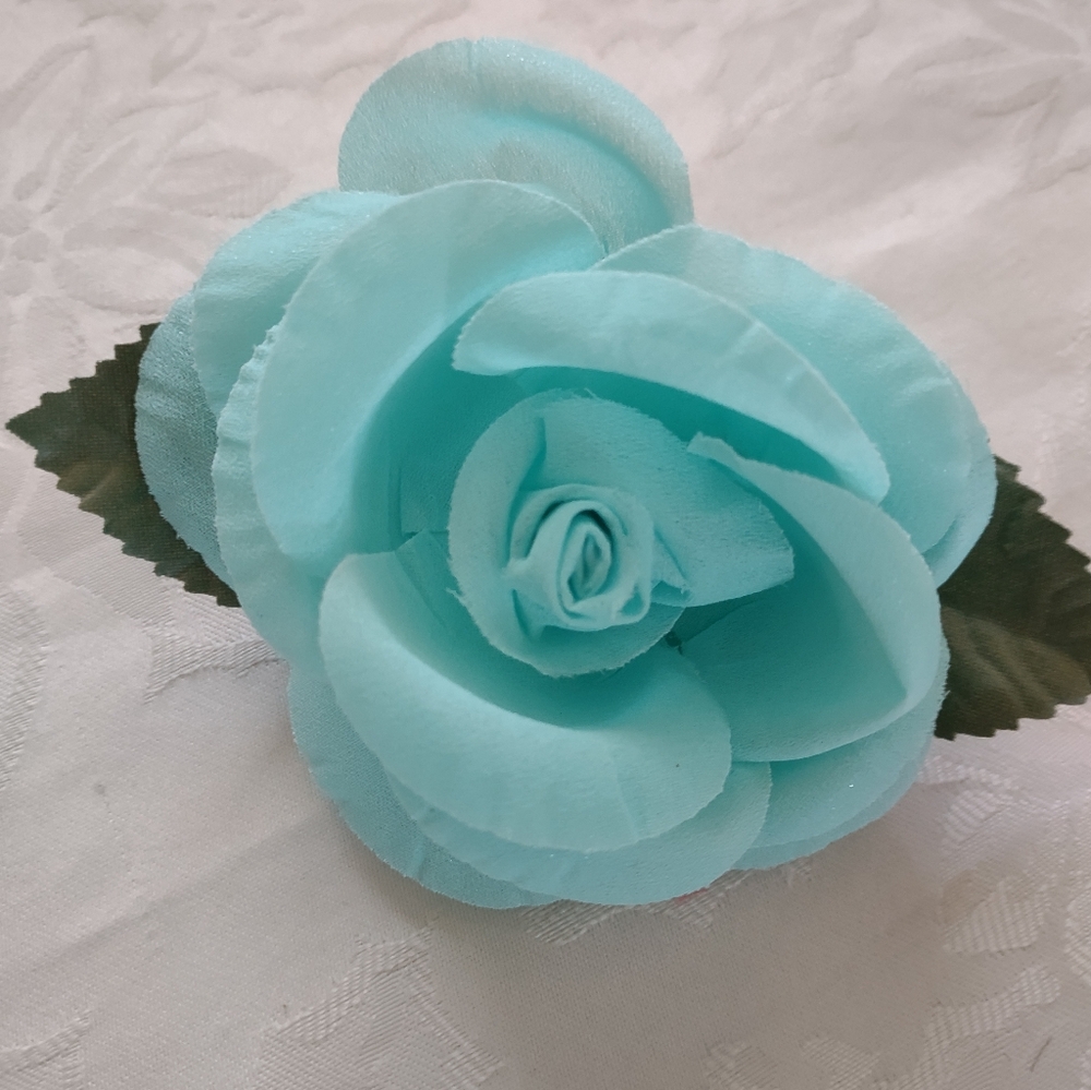 Vintage Blue fabric flower accesories pins Corsage Boutonniere